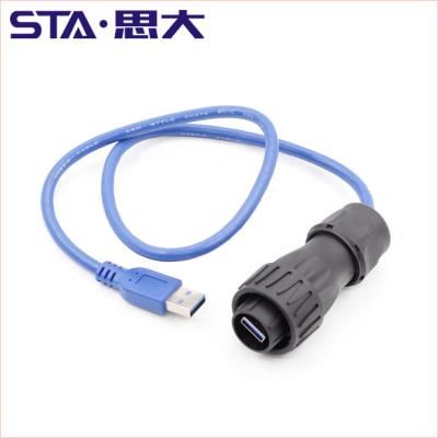 China Lighting Data Transmission Male And Female USB 3.0 Connectors Waterproof IP67 Connector for sale