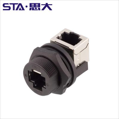 China Automotive Ethernet LAN Network Coupler RJ45 90degree Outdoor Waterproof Front Attached Panel Mount Connector RCP-5SPFFV-SC 8 7001 for sale