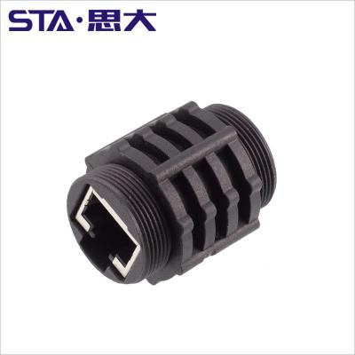 China Automotive Outdoor Waterproof Ethernet Lan Network Adapter Cat 5 Cat6 RJ45 Cable To Cable Type Connector For AD Screen for sale