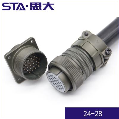 China MIL-C-5015 series automotive 24pin threaded connectors, MS3108A24-28S/MS3106A24-28S/MS3102A24-28P/MS3101A24-28P/MS3100A24-28P for sale