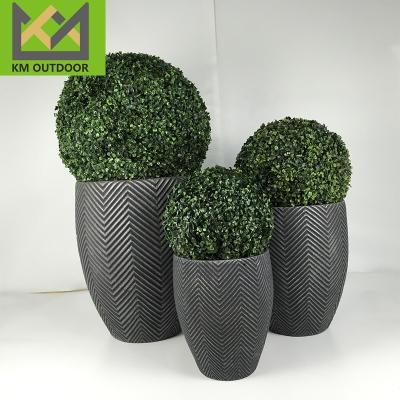 China Morden Popular Garden  Modern Decorative Fiber Clay Flower Planter Planter Pot Cement flowerpots for sale