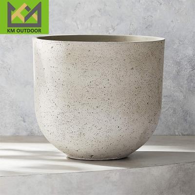 China Morden Outdoor Indoor Popular Garden Pot planters  Modern Decorative Fiber Clay  Different Size Planter Pot Cement flowerpots for sale