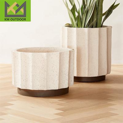 China Morden Outdoor Indoor Popular Garden Pot planters  Modern  Style Fiber Clay  Different Size Planter Pot Cement flowerpots for sale