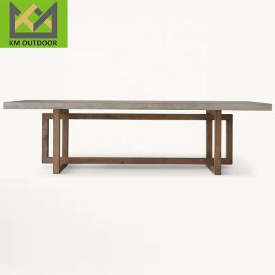 China Modern Modern Europe Style Dining Room concrete Rectangle Dining Table  cement Table Concrete Dining Table customized design for sale