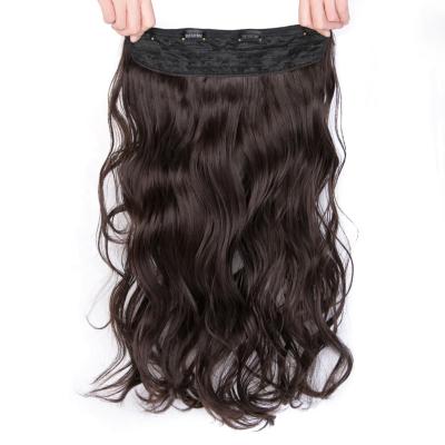 China High Temperature Natural Wave Body Wave Hair With 4 Clips Corn Wavy Long Easy Wear Synthetic Wig Clip In Hair Extensions for sale