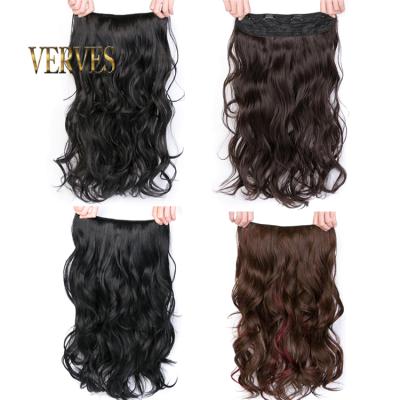 China High Temperature Synthetic Natural Wave Wig Clip In Hair Extensions Body Wave Hair Corn Wavy Long Easy Wear Synthetic Hair for sale