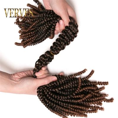 China Wholesale 8 Inch Ombre Spring Twist Twist Hair Synthetic Braids Ombre Spring Twist Bounce Crochet Braids Synthetic Braiding Hair for sale