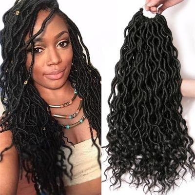 China Soft Faux Locs Crochet 18 Inch 24 Strands Curly Crochet Braid Hair Extensions / Bundle Ombre Braiding Hair Synthetic Afro Locs Wholesale Curly Faux Locs for sale