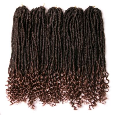 China Crochet Faux locs Crochet Faux locs Curly End Braid Hair Extensions 18 Inch Staight Goddess Hairstyle Synthetic Ombre Crochet Braids for sale