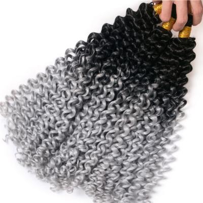 China Water Weave Slivery Gray Curly Twist Hair Crochet Braid Hair 14inch 30strands/pcs Synthetic Braiding Hair Extensions Crochet Braids for sale