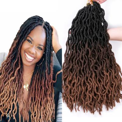 China 20 Inch 24 Low Tempreture Fiber / Bundle Curly Faux Locs Roots , Afro Locs Twist Ombre Three Tone Synthetic Braiding Hair Extensions Crochet Braids for sale