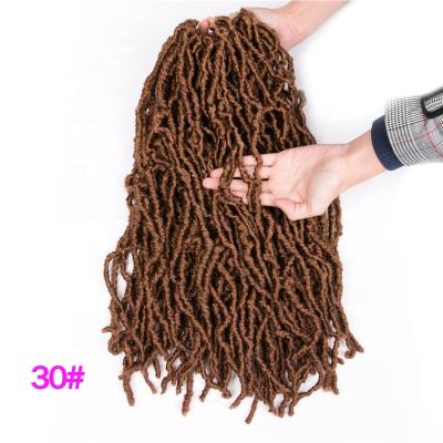 China 18 Inch Curly Faux Locs Roots 20/Pack, Afro Locs Twist Ombre Curly Synthetic Hair Braiding Extensions Blonde Faux Locs Crochet Braid for sale