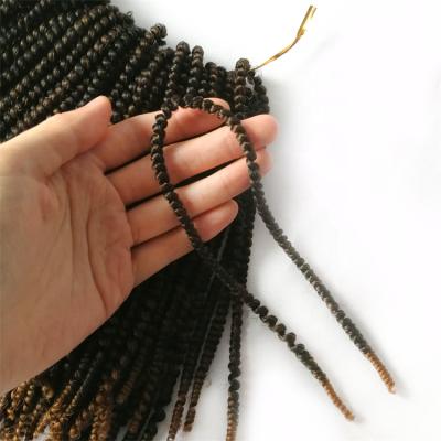 China Synthetic hair 8 inch 50 strands/bundle black synthetic curly crochet hair extension for African Braids Nubian twist crochet braids for sale