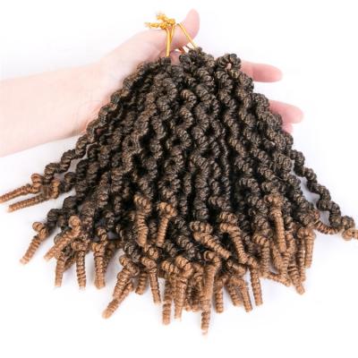 China Low Temporature Synthetic Fiber Hair 8 Inch 15 Crochet Hair Black Roots Ombre Color Synthetic Braiding Braids Curly Pre-twisted Braids for sale