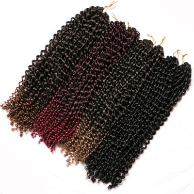 China Marley Curly Afro Curly Braids 22 Strands/Pcs 18 Inch Ombre Braid Hair Extension Curly Crochet Braid Synthetic Braiding Hair 70g/pack for sale