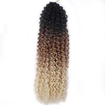 China Regular Wave Crochet Braid Hair 22 Strands/Pcs Blonde, Black Passion 18 Inch Ombre Curly Synthetic Afro Marley Braid Hair 70g/pack Ombre for sale