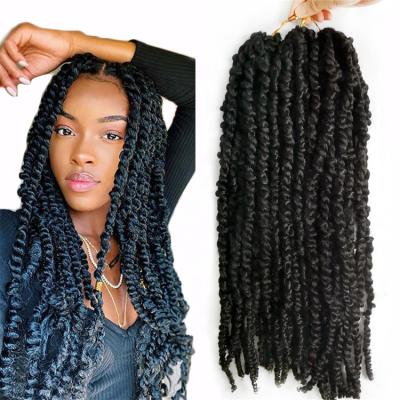 China Daily Life Ombre Pre-twisted Passion Twist Hair 18Inch 12 Strands/Pre-looped Passion Crochet Hair 12 Pcs For Women Pretwisted Synthetic Braids for sale