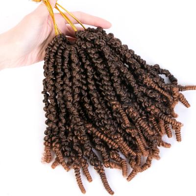 China Low Temporature Synthetic Fiber Hair 10 Pcs Curly Pre-twisted Braiding Braids Ombre Color Brown Ombre Color Hair Extensions Black Roots Crochet Hair 15 pcs for sale