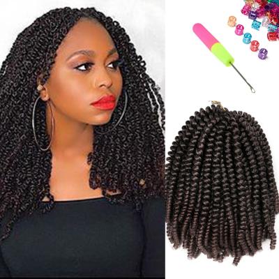 China Wholesale 8 Inch Ombre Hair Spring Twist Bounce Synthetic Braiding Hair Crochet Braids Spring Twist Hair Braids for sale