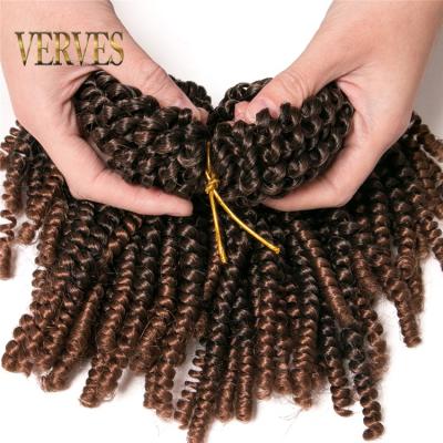 China Wholesale 8 Inch Ombre Spring Twist Bounce Crochet Braiding Hair Synthetic Braiding Hair Spring Twist Hair Braids Black for sale