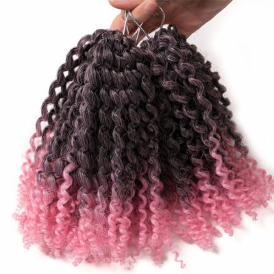 China 8 Inch Marley Brown Ombre Blonde Afro Curly Crochet Hair Extension Synthetic Twist Braid Part/Daily Short/Cosplay 90g/piece for sale