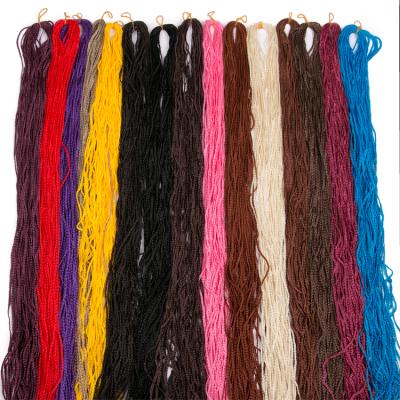 China Party/Daily Party/Cosplay Wholesale 10 Pieces Small Inch Long Straight Braid Hair Extensions Low Temperature Colorful Pure Color Rope Crochet Hair for sale