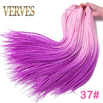 China Daily Roots Decoration 10 Pieces 22/Pcs Ombre Synthetic Hair Extension Heat Fiber Bulk Braiding Pink, Black Crochet Braid 24 Inch Box Braids for sale