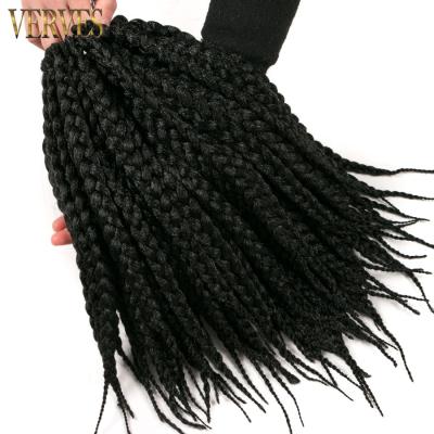 China Low Temperature Fiber 14 Inch 12 Strands / Piece Synthetic Blonde Burgundy Black Color Braiding Hair Pure Crochet Box Braids Hair Extensions for sale