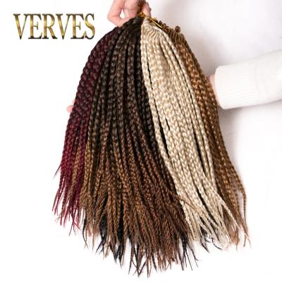 China 14 inch ombre synthetic fiber short crochet hair extensions 22 roots/pack blonde, black brown color synthetic braiding hair box braids hair for sale