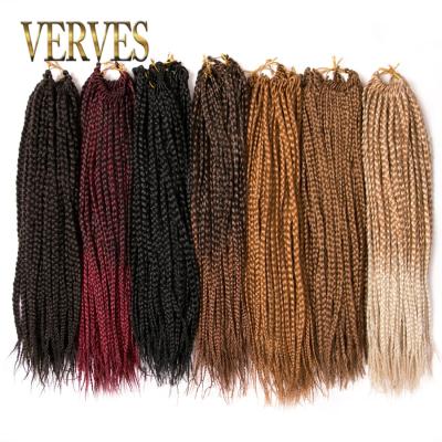 China Synthetic fiber short 14 inch box braids hair ombre crochet hair extensions 22 roots/pack synthetic braiding hair brown blonde, black color for sale