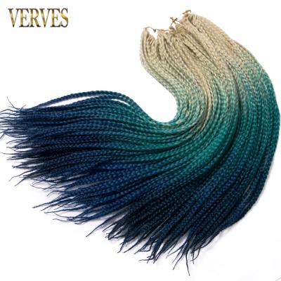 China Daily Decoration Crochet Braid 22 Roots/24 Bundle Synthetic Ombre Hair Extension Heat Fiber Bulk Colored Box Braiding Box Braids 24 Roots for sale