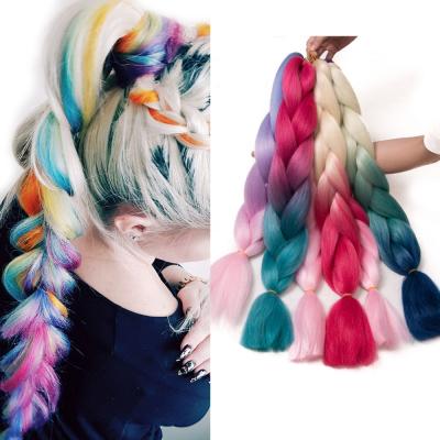 China Synthetic Braiding Hair Wholesale Synthetic Braiding Hair Volume Crochet Hair 24 Inch Ombre Braiding Hair For Women Extension Wholesale Cheap Jumbo Braid for sale