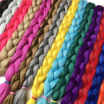 China Brown Gray Pink Braiding Hair Synthetic Fiber Heat Braid 165g/piece Straight Pure Color Crochet Jumbo Braid Hair Extensions for sale