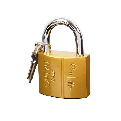 China Bags New Design 75mm Shackle Padlock Key Fob Brass Hardened Steel Protection Lock With CE Certificate for sale