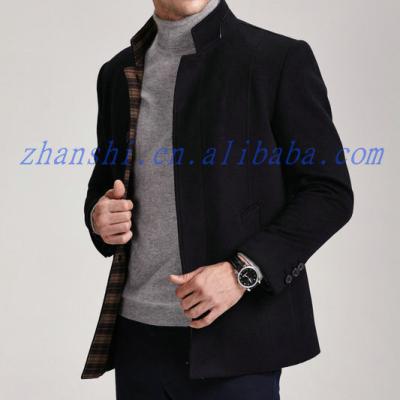 China Breathable New Arrive Chinese Style Stand Collar Color Men's Wool Jacket for sale