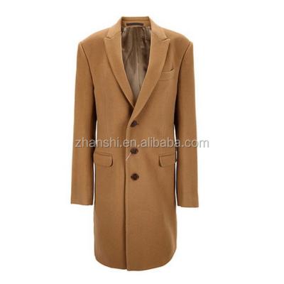 China Men's Long Camel Color Winter Wool Cashmere Overcoat Knee-Length Anti-Shrink Anorak for sale