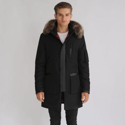 China Plus size 2017 winter fashion custom parka men jackets with real fur hood for sale