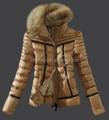 China New Design Western Style Women Plus Size Fashion Down Jackets With Fur Collar for sale