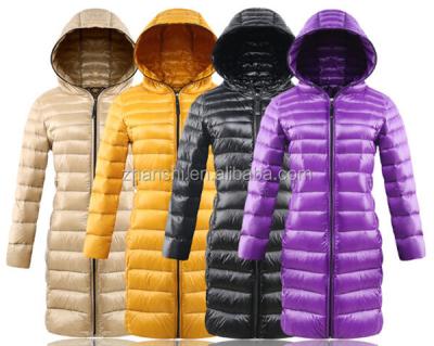 China European high quality women's outdoor winter anti-shrink style windproof long down coat for sale