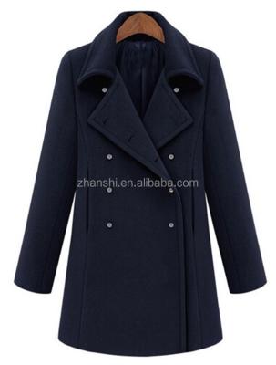 China European New Design Anti-shrink Women's Long Style Cashmere Double Breasted Coat for sale