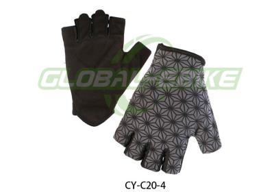 China Anti Slip Breathable Gray Cycling Gloves For Spring Summer Autumn Spandex Back for sale