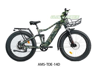 China Alu Frame 26 Inch Fat Tire Electric Bike 7 Speed Shimano Gears Padded Seat for sale