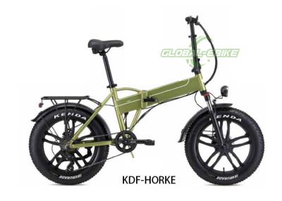 China Green Compact Electric Folding Bike With 36V 10.4Ah Battery 25Mph Shimano 7 Speed for sale