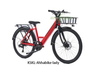 China Red Alloy City Commuter Electric Bike ,  Li Ion 36V8.7AH Electric City Bicycle for sale