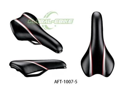 China Black Red Leather Bike Saddle Ergonomic Comfort Design for Shock Absorption for sale