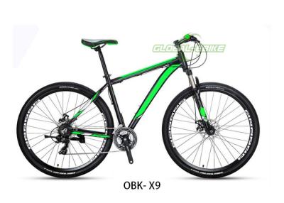 China Bicicleta de montaña con marco de aleación de aluminio verde negro, bicicleta de montaña de aluminio OBK-X9 en venta