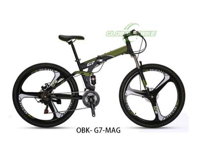 China Steel Foldable Mountain Bike , Comfortable Riding Foldable Bicycle For Adults for sale