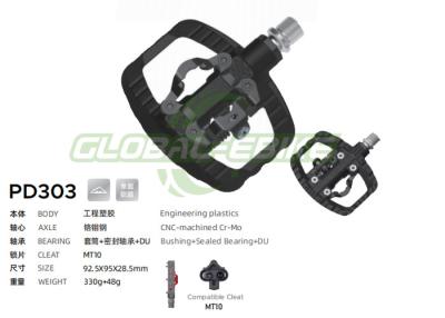 China Black Platform Road Cycling Pedals With DU Sealed Bearings CNC Cr Mo Axle for sale