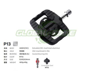 China CNC Machined Cr Mo Road Cycling Pedals , Black Platform Pedals 92X92X34mm for sale