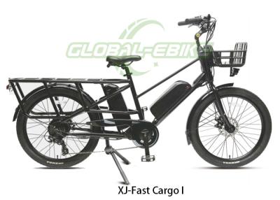 China Red Alloy Frame Electric Cargo Bike With Brushless Motor 48V Mechanical Disc Brakes for sale